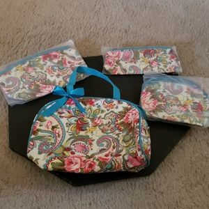 Vera Bradley makeup bag set